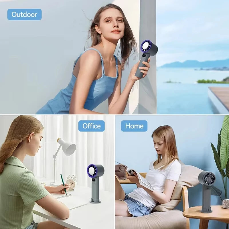 Xiaomi 3000Mah Handheld Mini Fan Electric Hand Fans Ice Compress High-Speed Cooling Usbrechargeable Portable LED Digital Display