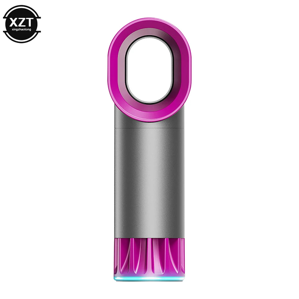 Portable Bladeless Fan Mini Handheld Fan USB Rechargeable Ultra Quiet Fans Air Cooler Fans for Desktop Outdoor Office Air Cooler