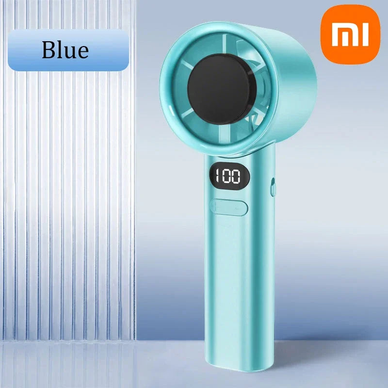 Xiaomi 3000Mah Handheld Mini Fan Electric Hand Fans Ice Compress High-Speed Cooling Usbrechargeable Portable LED Digital Display