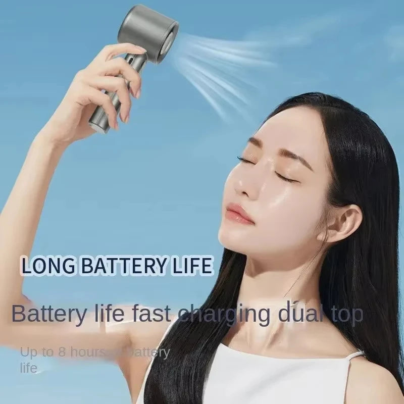 New Mini Handheld Fan 120 Speed Portable Desktop Fans Instant Cooling with Ice Mode Rechargeable Stylish Personal Fan for Women