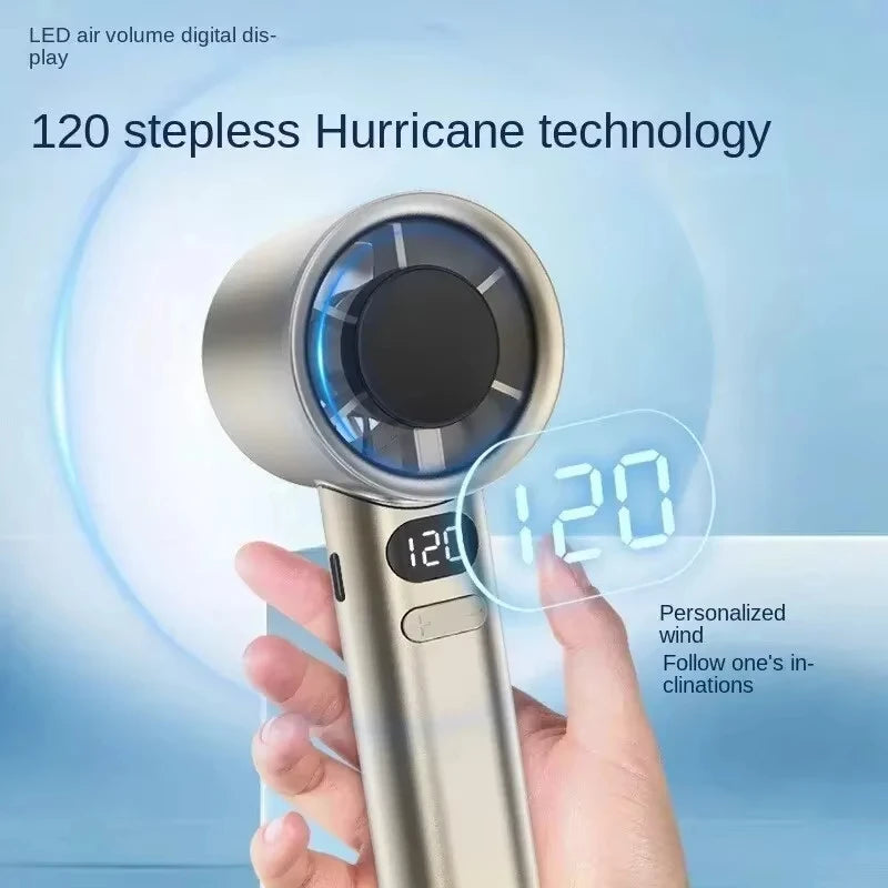 New Mini Handheld Fan 120 Speed Portable Desktop Fans Instant Cooling with Ice Mode Rechargeable Stylish Personal Fan for Women