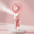 Portable Humidifier Fan Handheld Mist Fan Portable USB Mini Handheld Fan with Water Humidifier Rechargeable Mini USB Hand Fans
